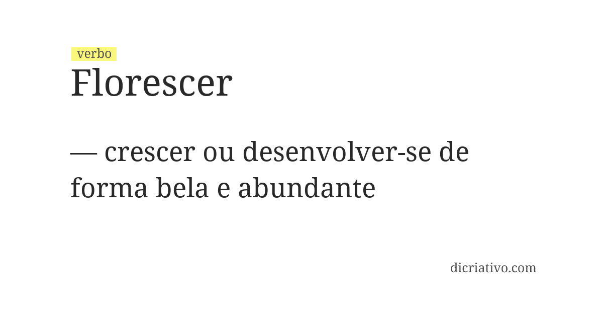Significado de florescer
