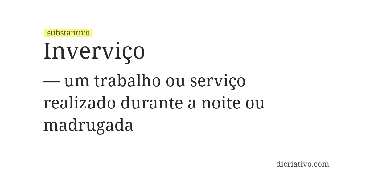 Significado de inverviço