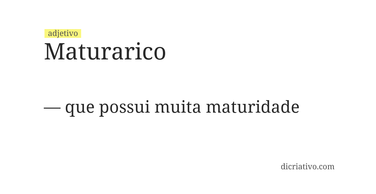 Significado de maturarico
