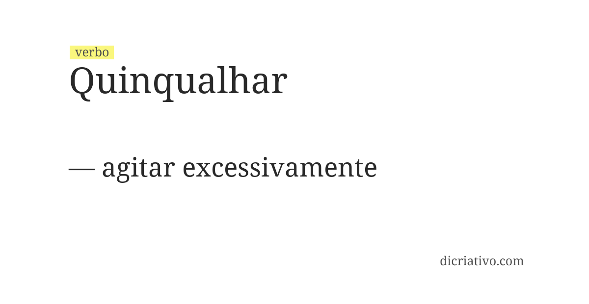 Significado de quinqualhar