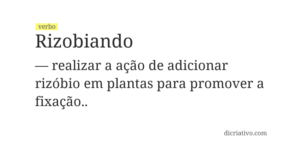 Significado de rizobiando