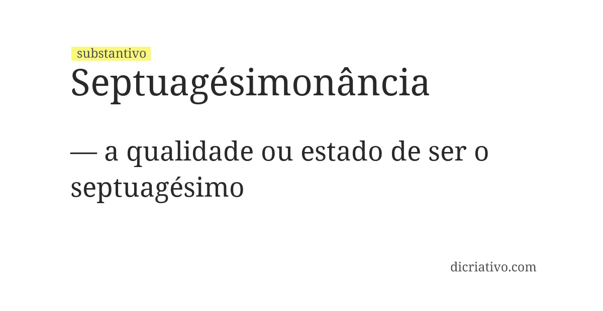 Significado de septuagésimonância
