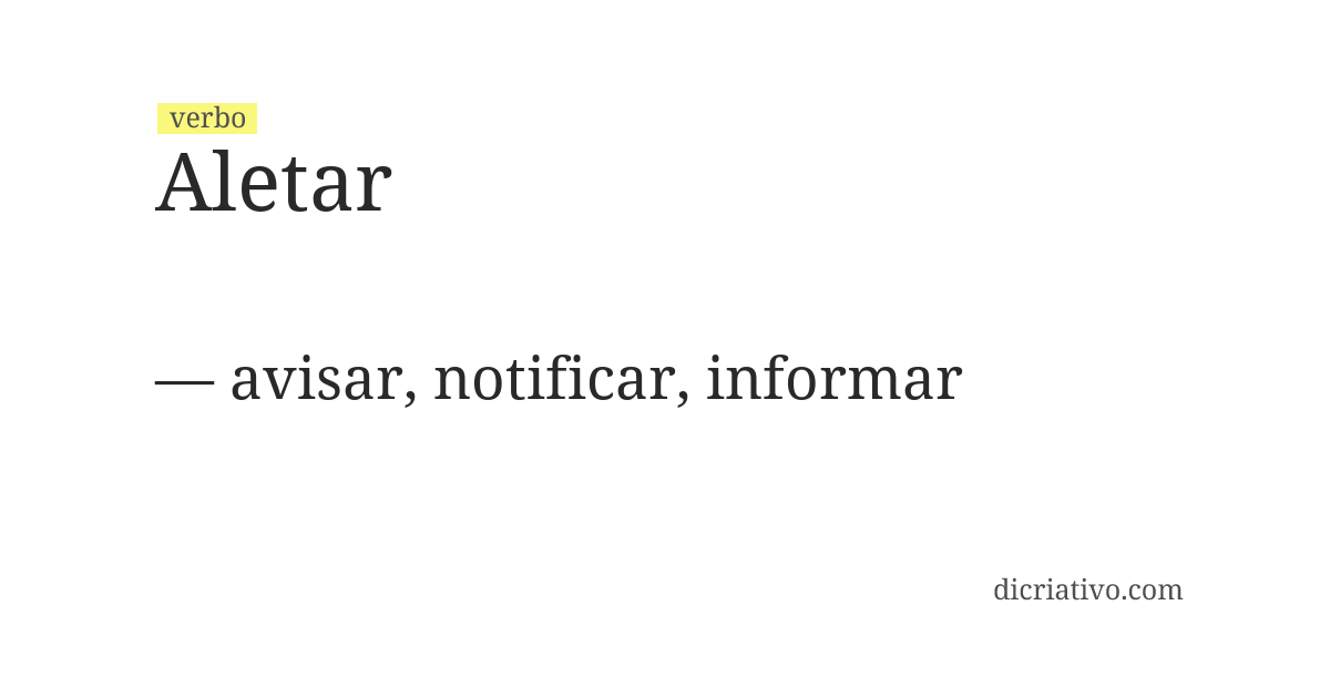 Significado de aletar