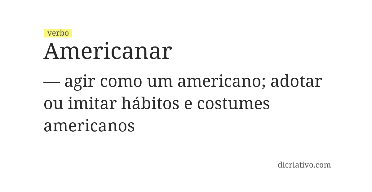 Significado de americanar