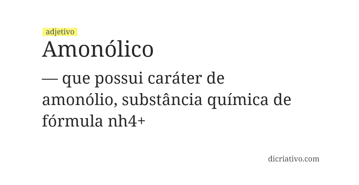 Significado de amonólico