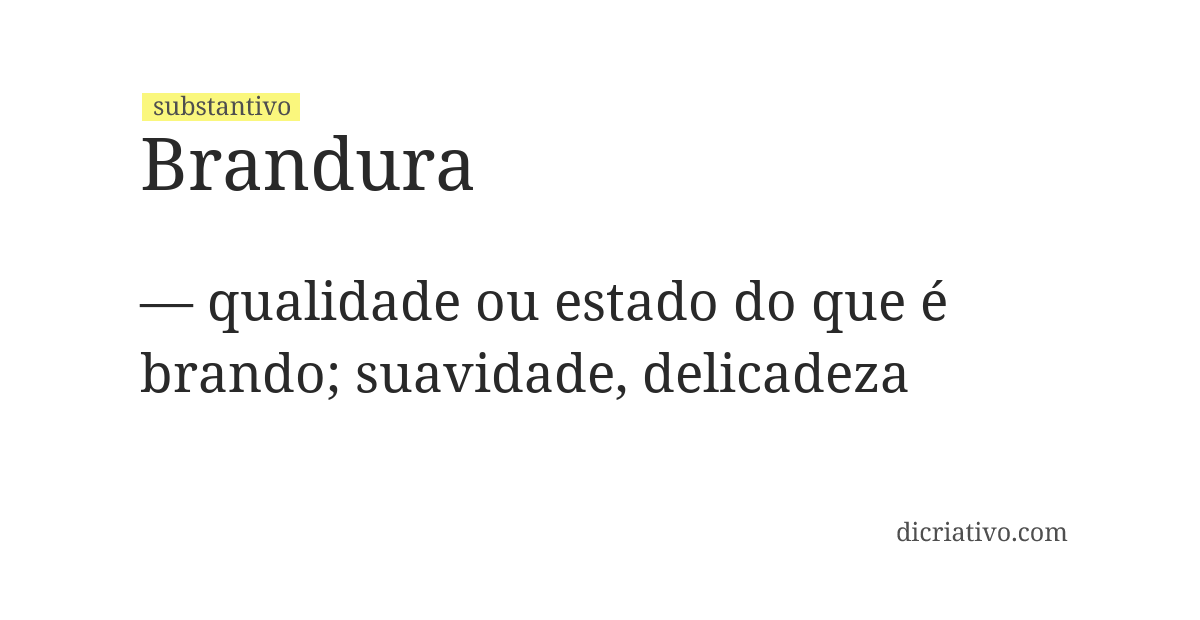 Significado de brandura