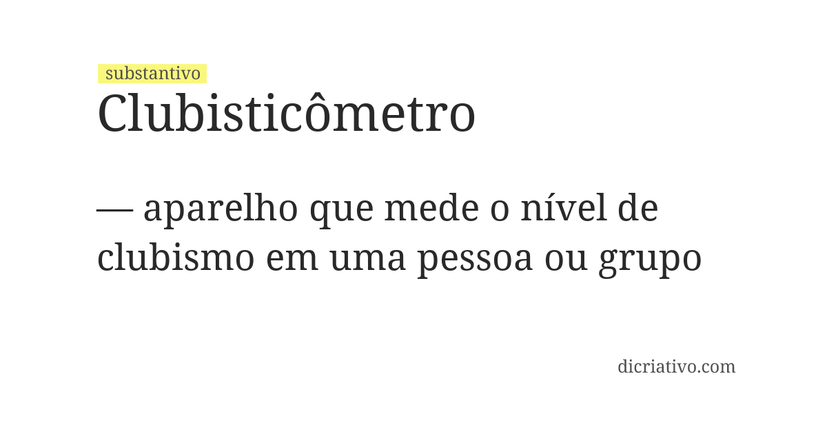 Significado de clubisticômetro
