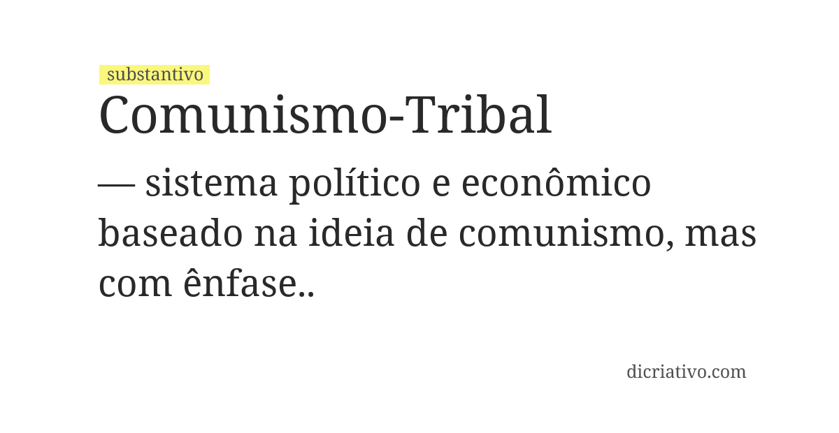 Significado de comunismo-tribal