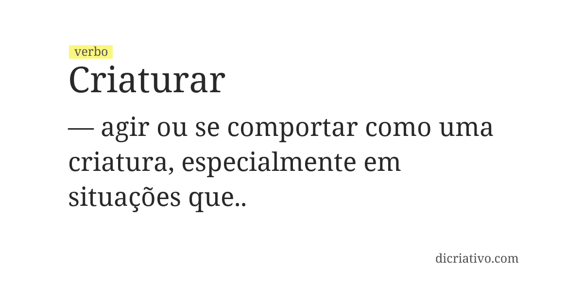 Significado de criaturar