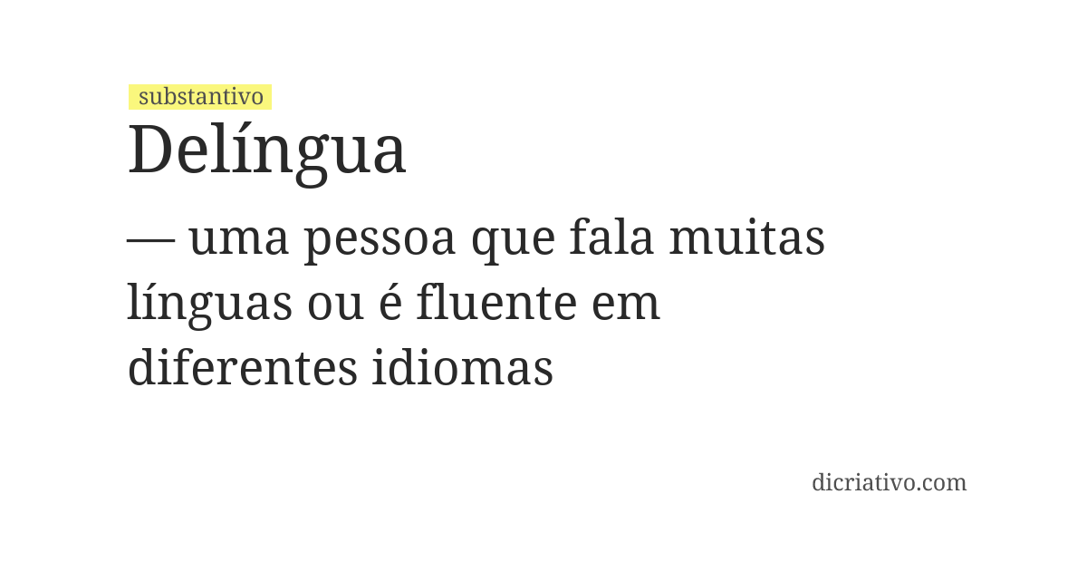 Significado de delíngua