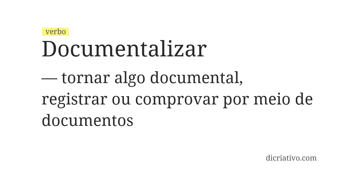 Significado de documentalizar