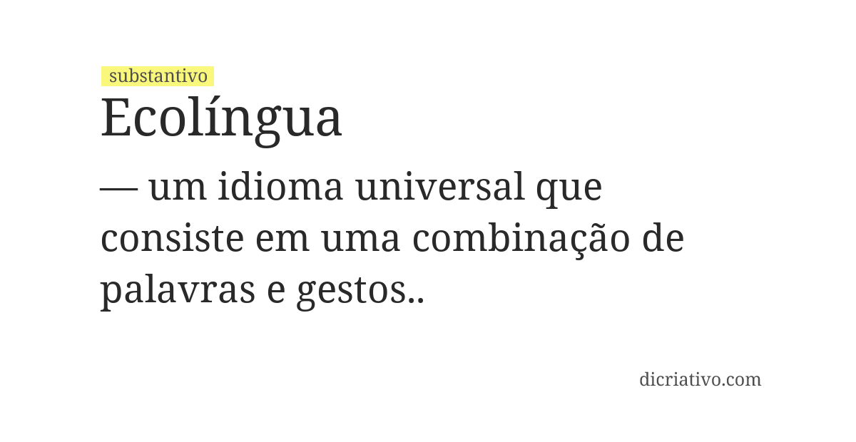 Significado de ecolíngua