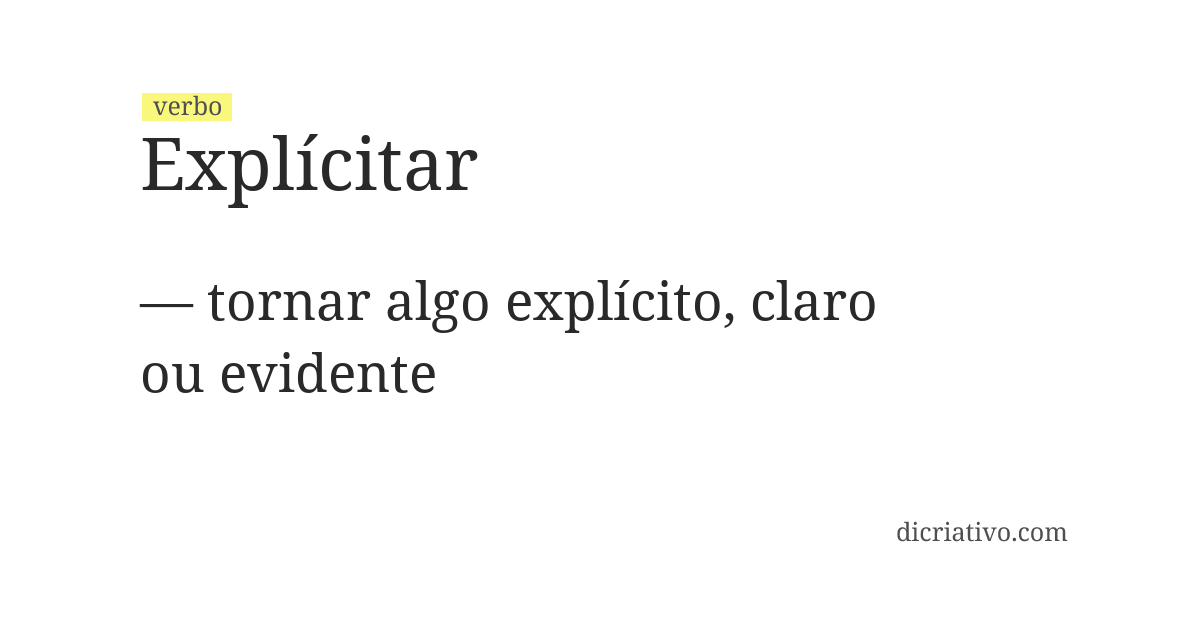 Significado de explícitar