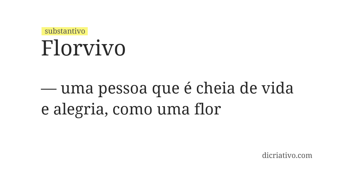 Significado de florvivo