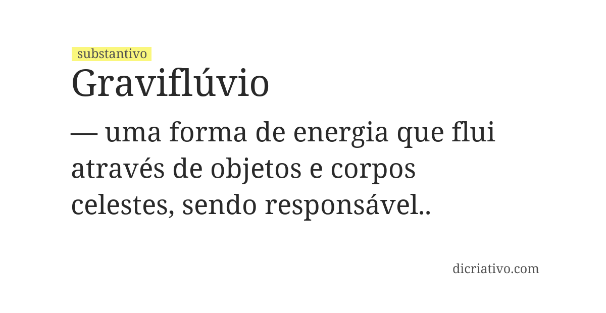 Significado de graviflúvio