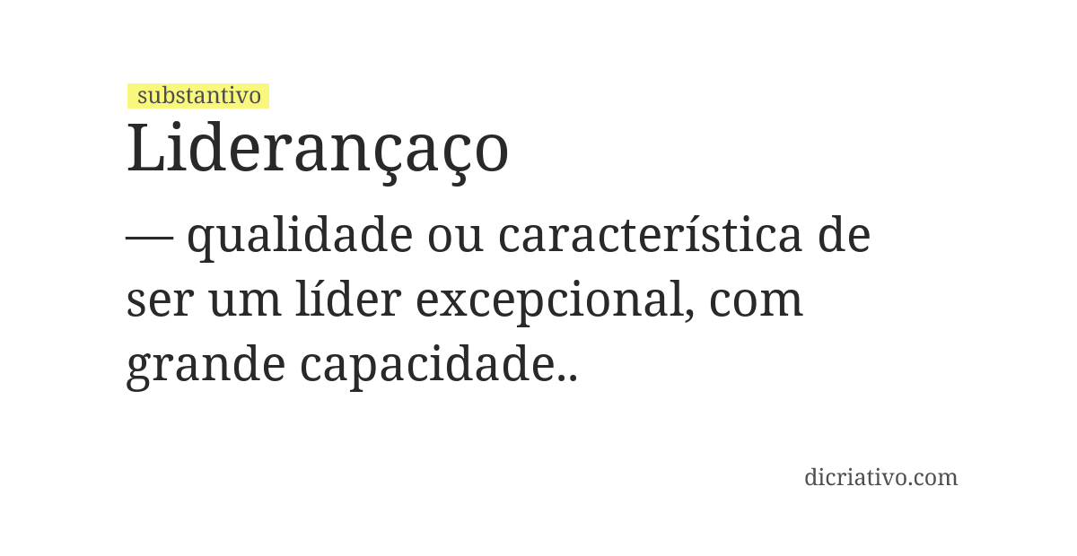 Significado de liderançaço