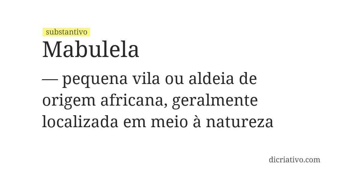 Significado de mabulela