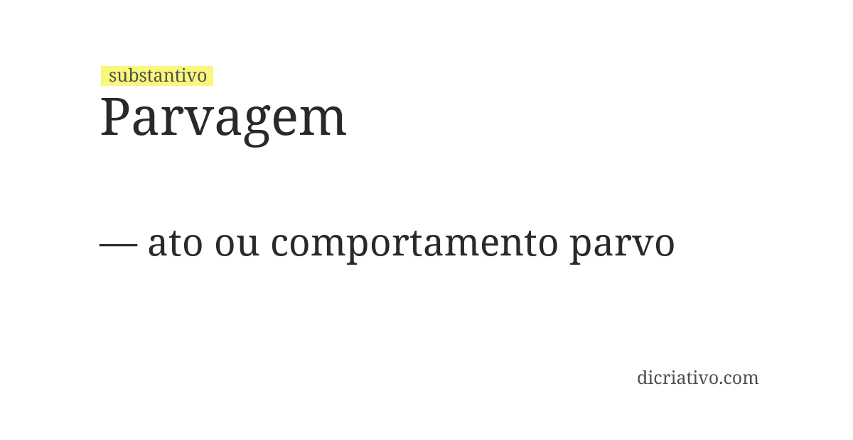 Significado de parvagem