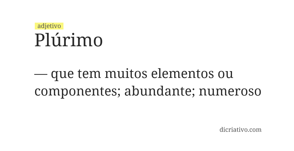 Significado de plúrimo