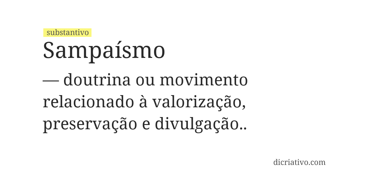 Significado de sampaísmo