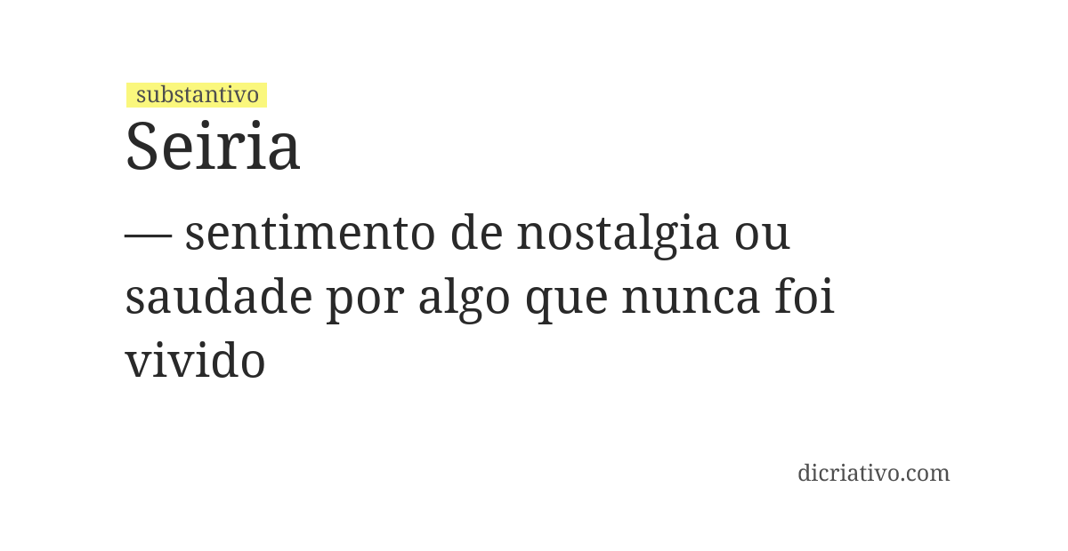 Significado de seiria