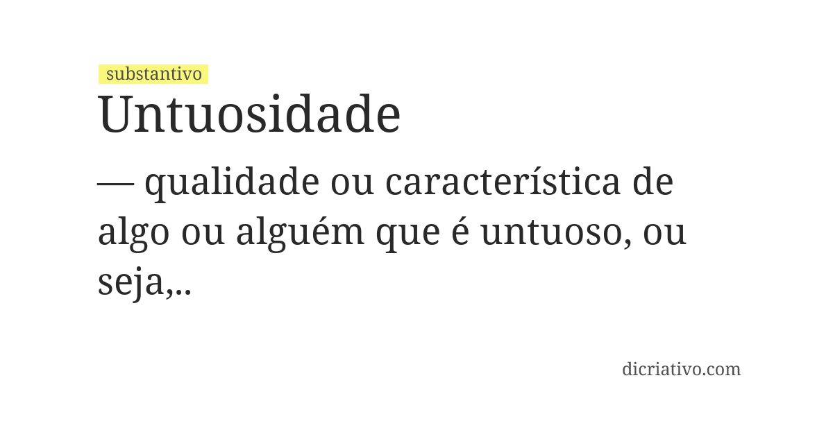 Significado de untuosidade