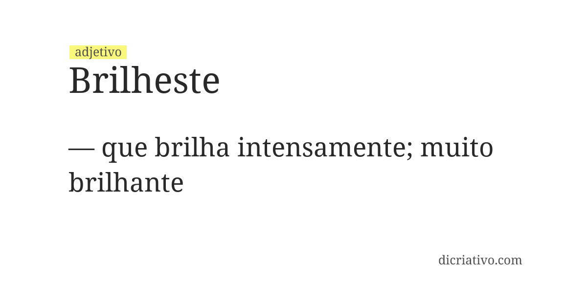 Significado de brilheste