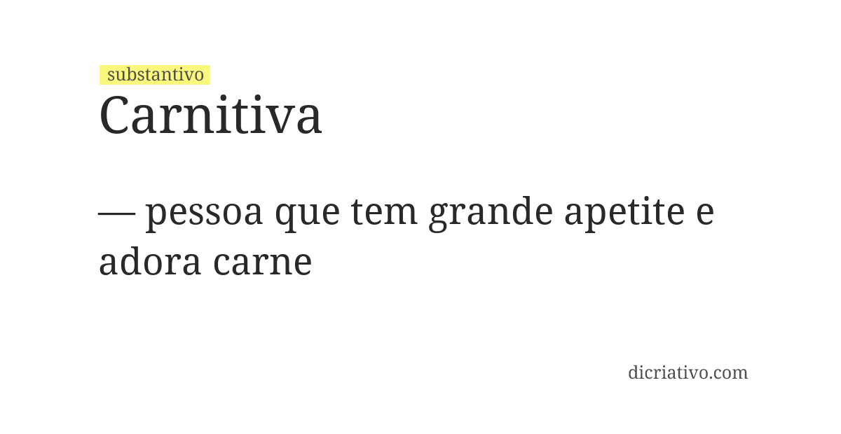 Significado de carnitiva