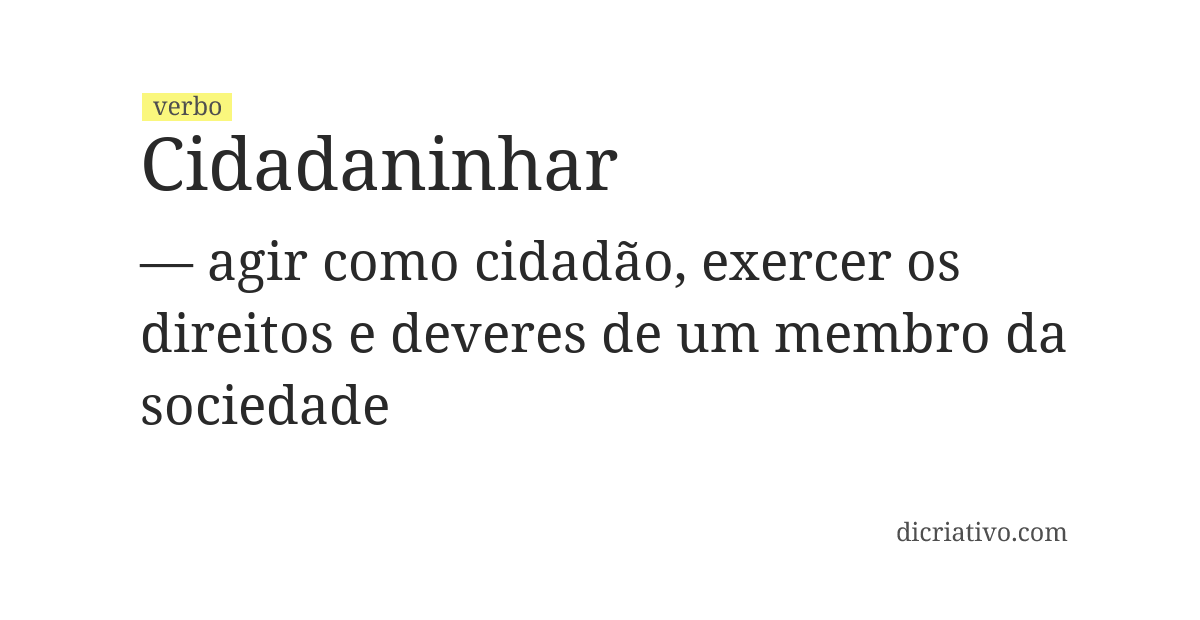 Significado de cidadaninhar