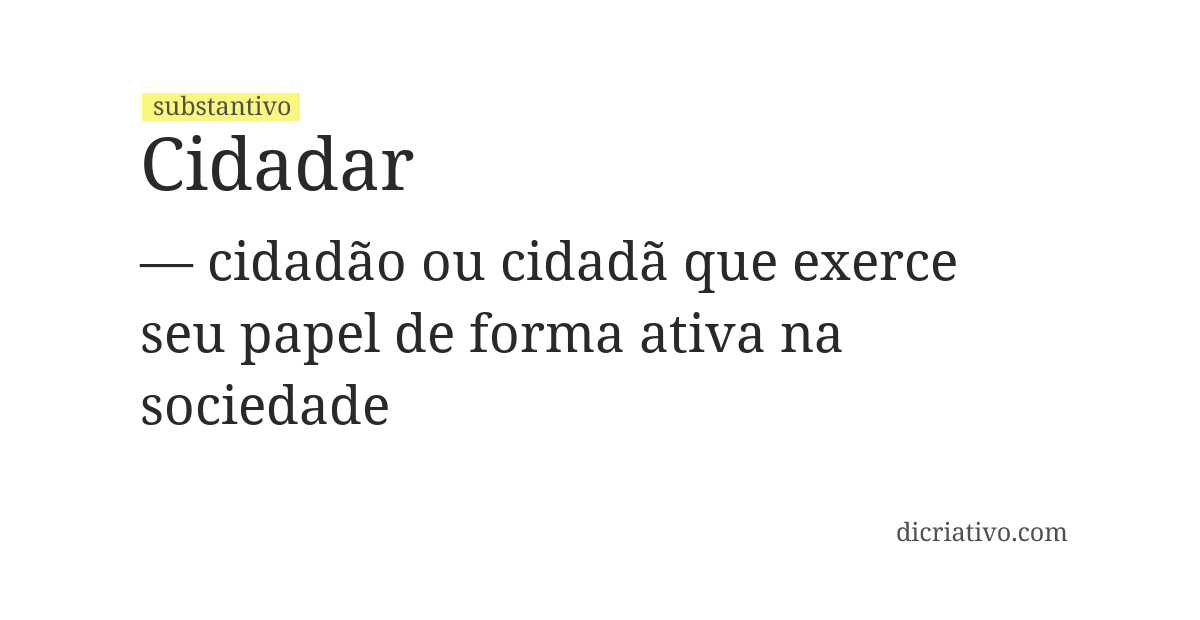 Significado de cidadar
