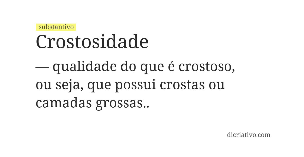 Significado de crostosidade