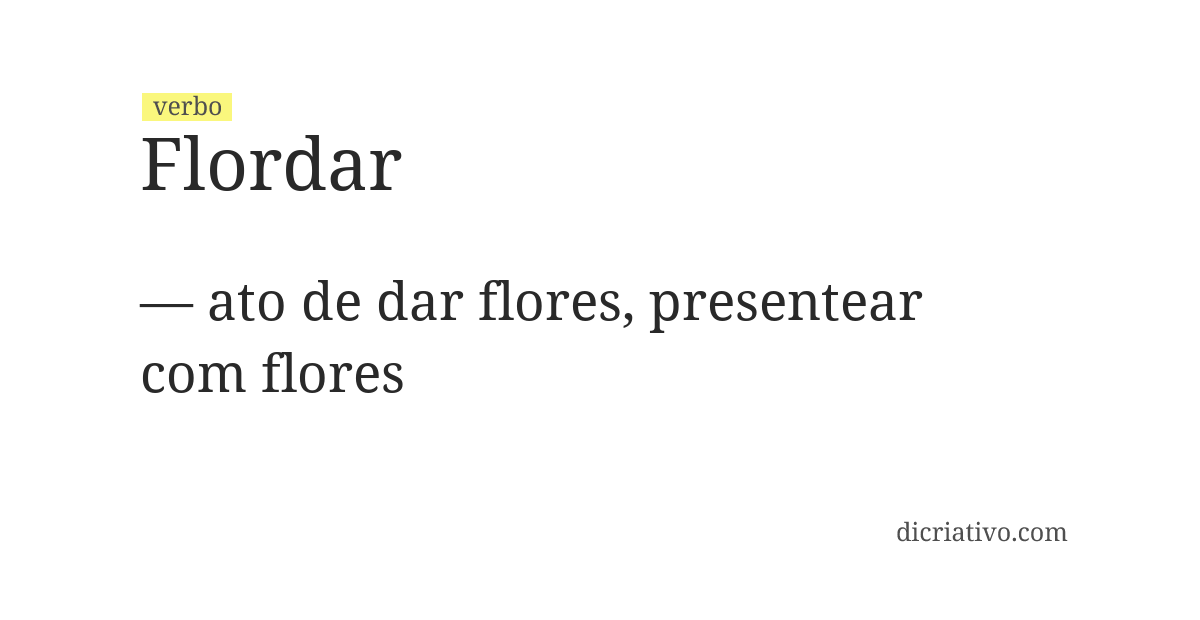 Significado de flordar