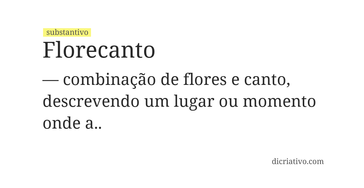 Significado de florecanto