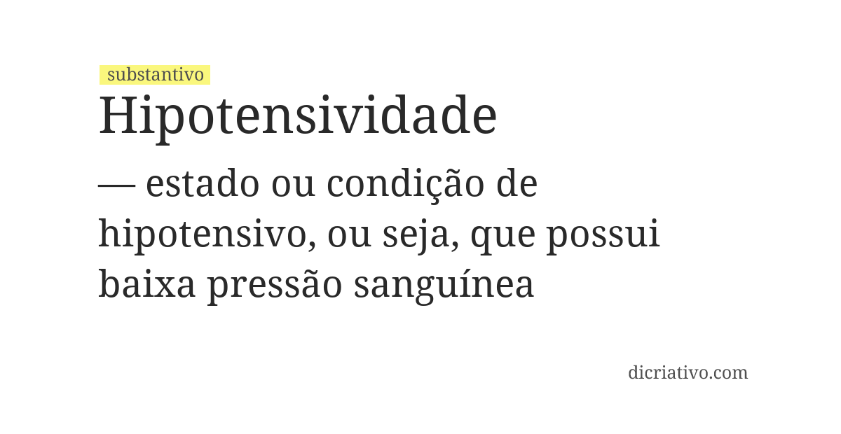 Significado de hipotensividade