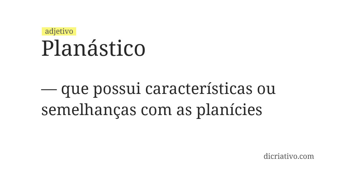 Significado de planástico