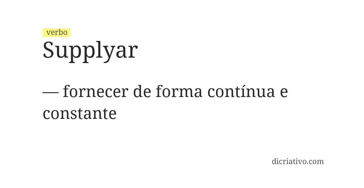 Significado de supplyar