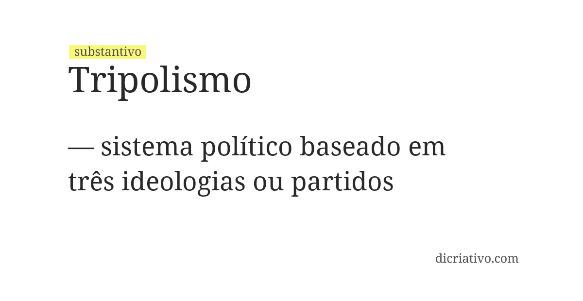 Significado de tripolismo