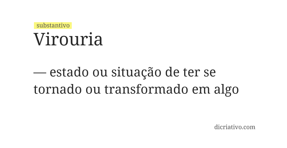 Significado de virouria