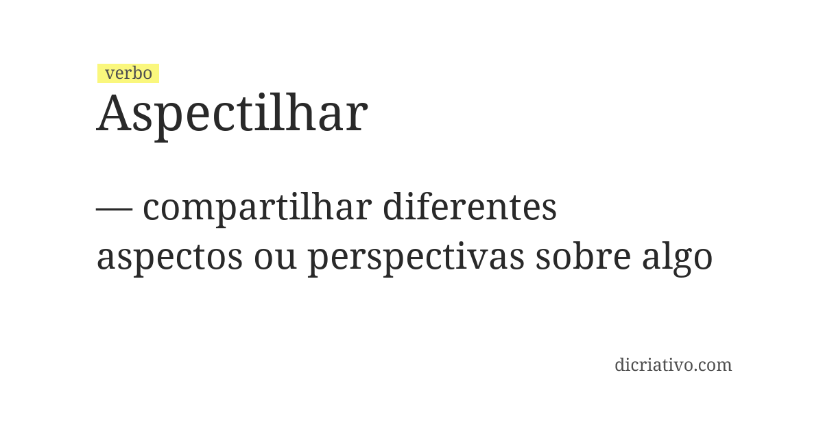 Significado de aspectilhar