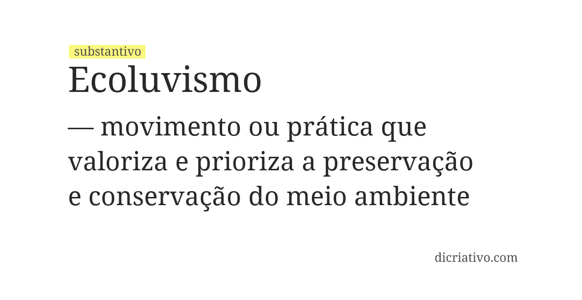 Significado de ecoluvismo