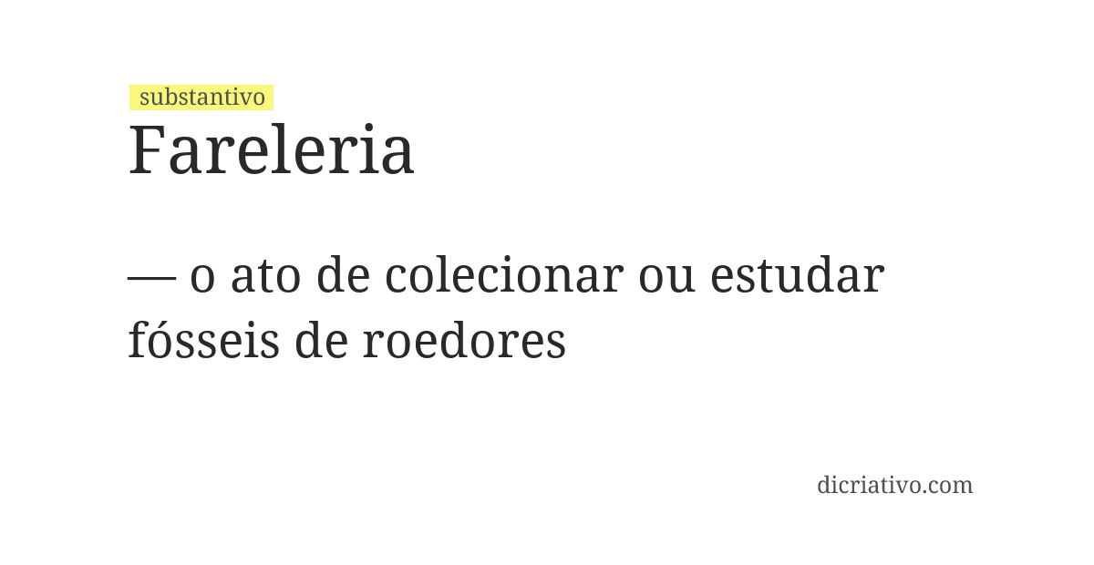 Significado de fareleria