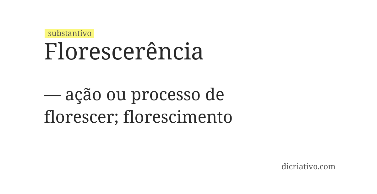 Significado de florescerência