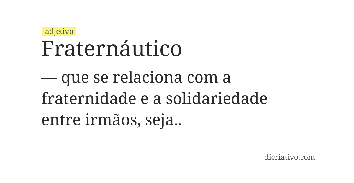 Significado de fraternáutico