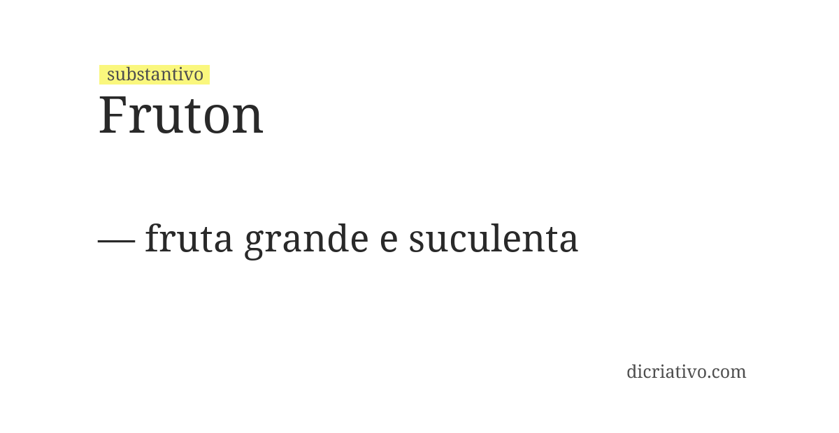 Significado de fruton