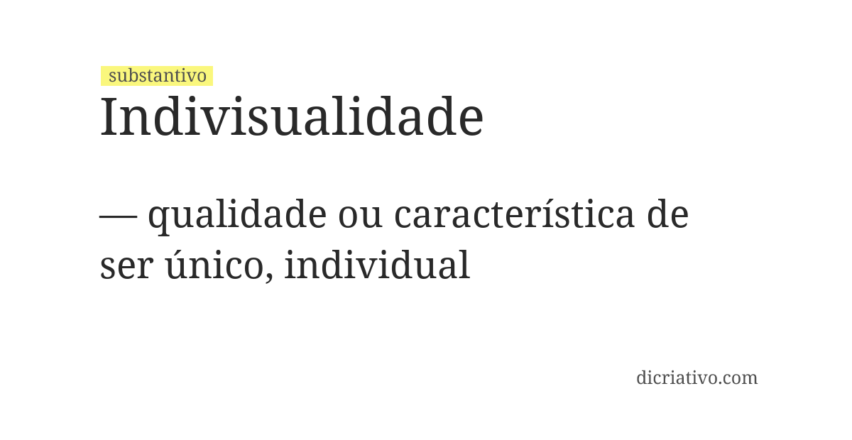 Significado de indivisualidade