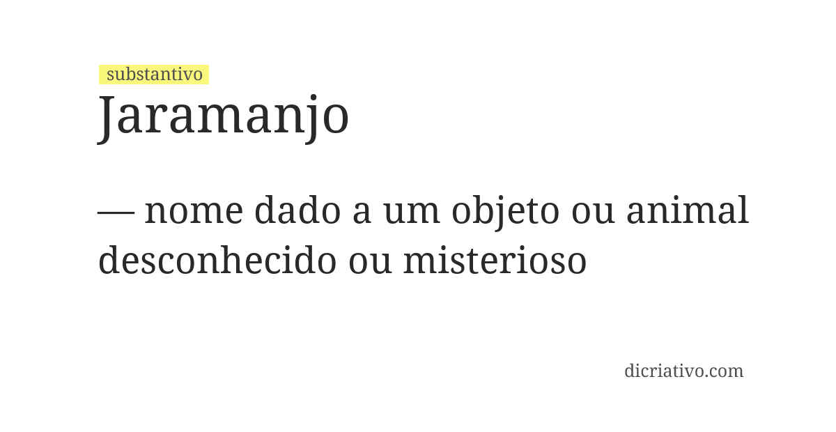 Significado de jaramanjo