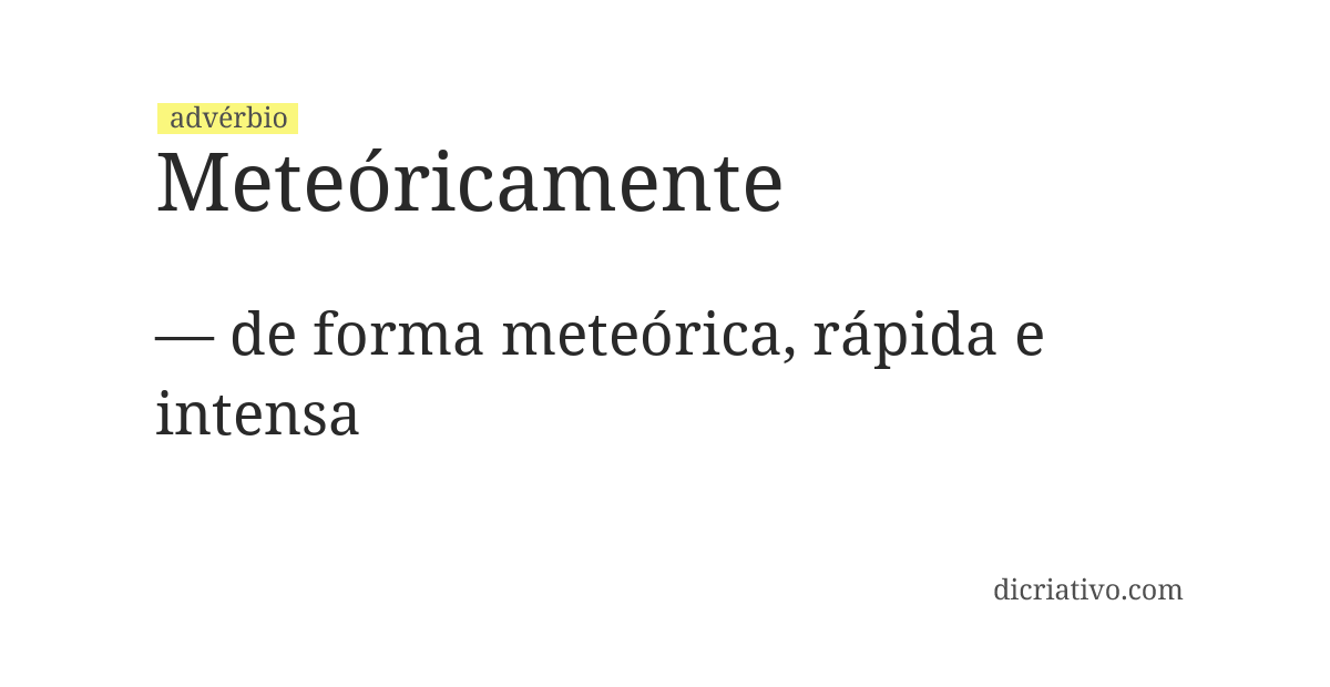 Significado de meteóricamente
