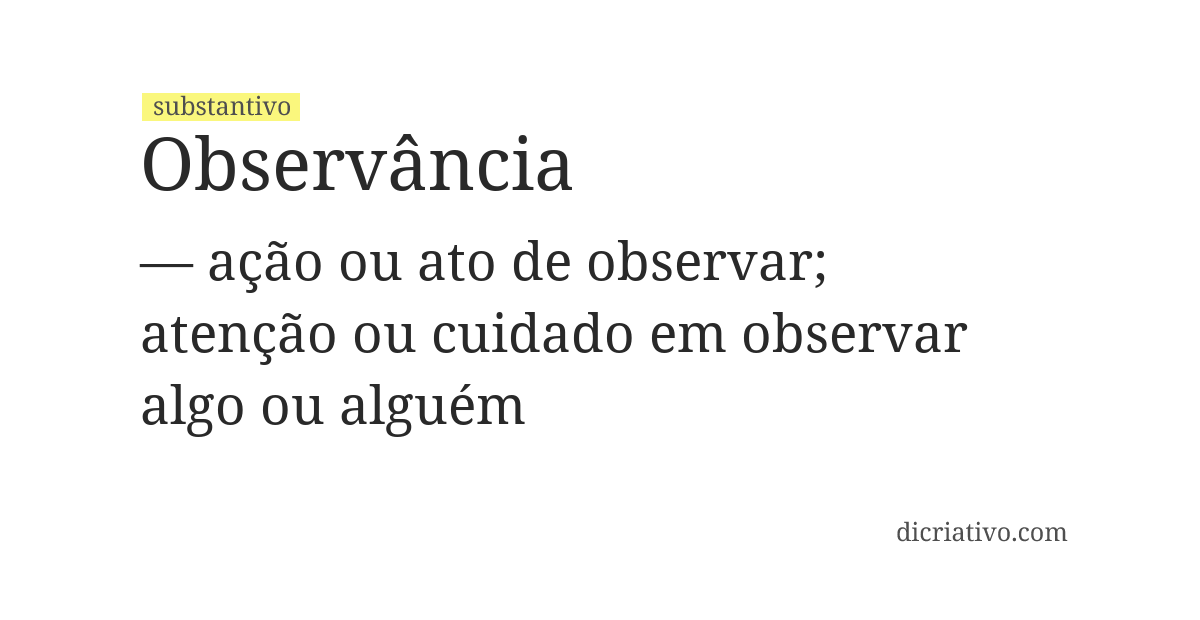 Significado de observância