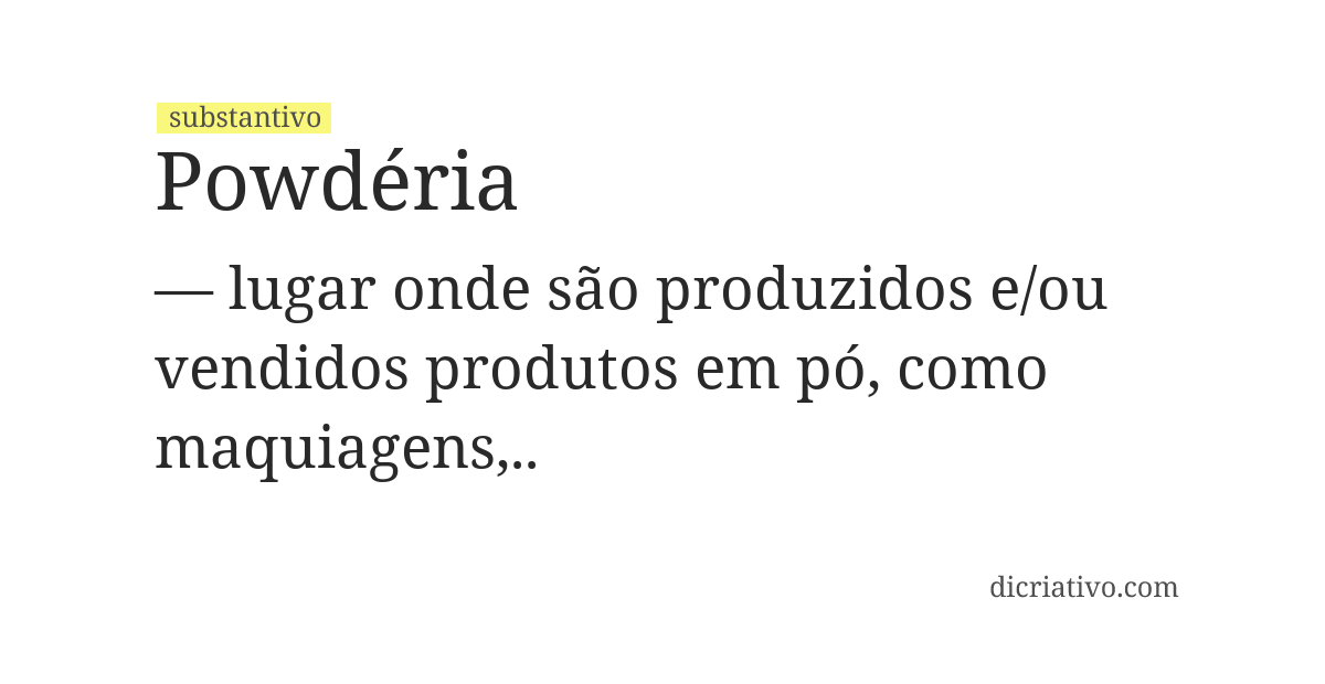 Significado de powdéria