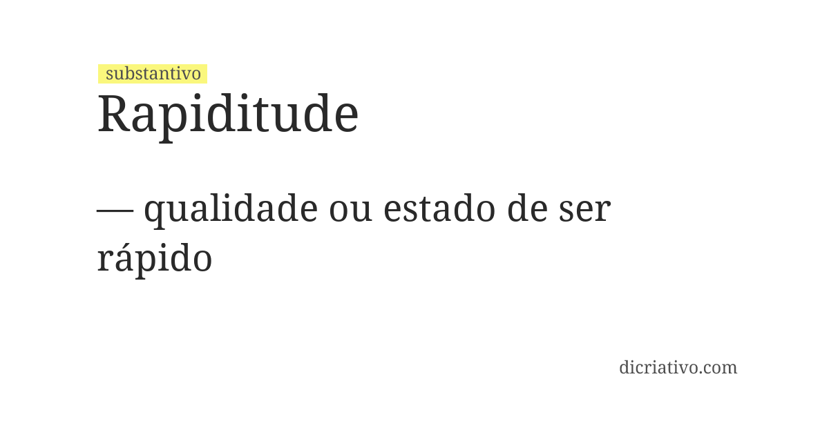 Significado de rapiditude